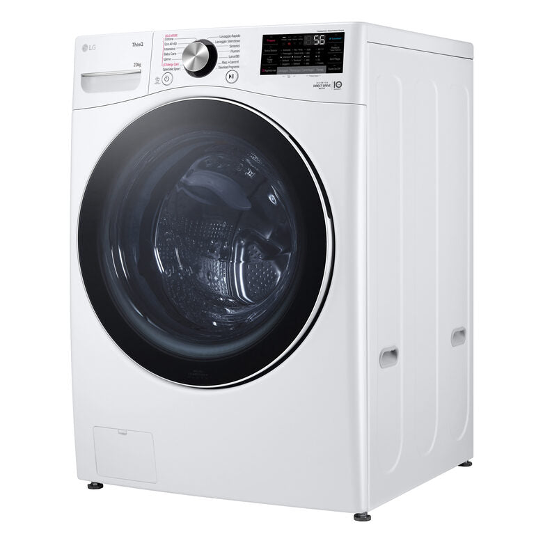 LG F0P3020TSWC Serie P3 Lavatrice XL A Libera Installazione 20 Kg, 1000 Giri, AI DD™, TurboWash 360, Lavaggio A Vapore, Wi-Fi, Classe B, Bianco