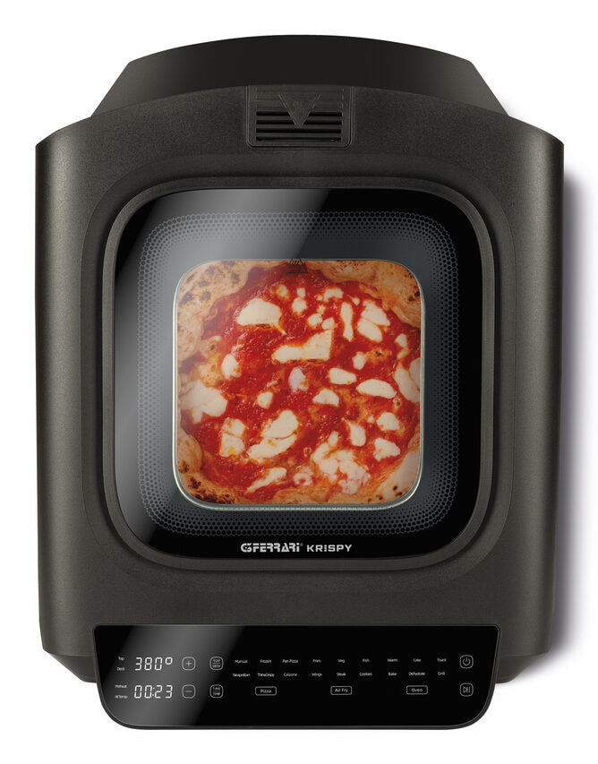 G3 Ferrari G10225 Krispy Forno Pizza & Friggitrice Ad Aria & Grill, 2100 W, 380°C, Nero
