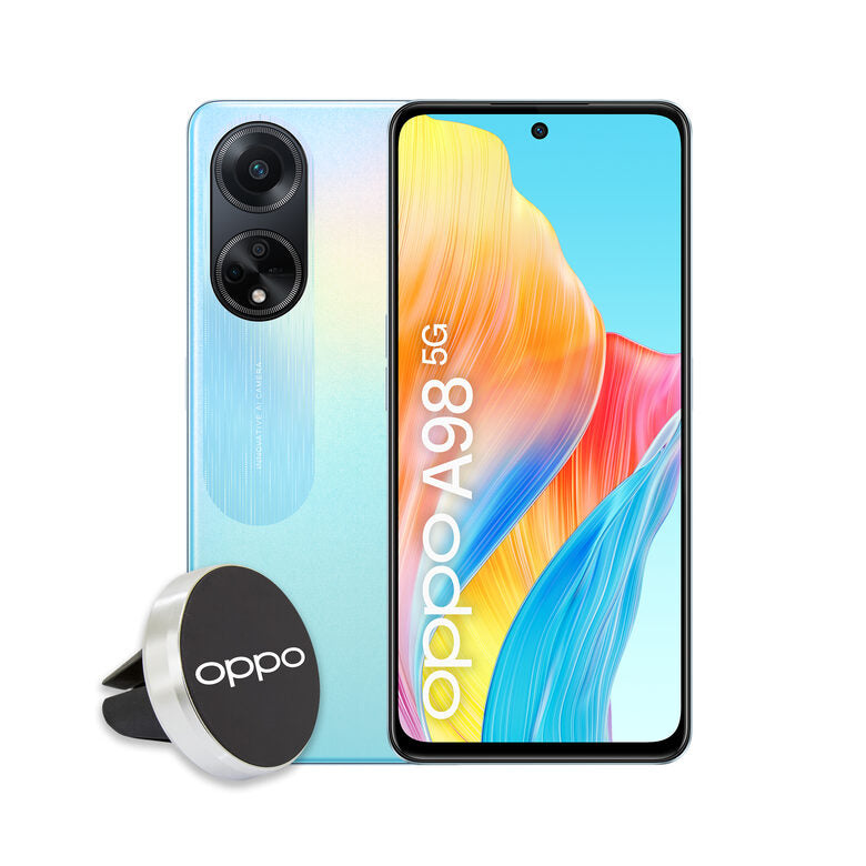 OPPO A98 5G Smartphone, AI Tripla fotocamera 64+2+2MP, Selfie 32MP, Display 6.72” 120HZ LDC FHD+, 5000mAh, RAM 8(Esp 4GB/6GB/8GB)+ROM 256GB (esp1TB), IPX4, Supporto Auto [Versione Italia], D