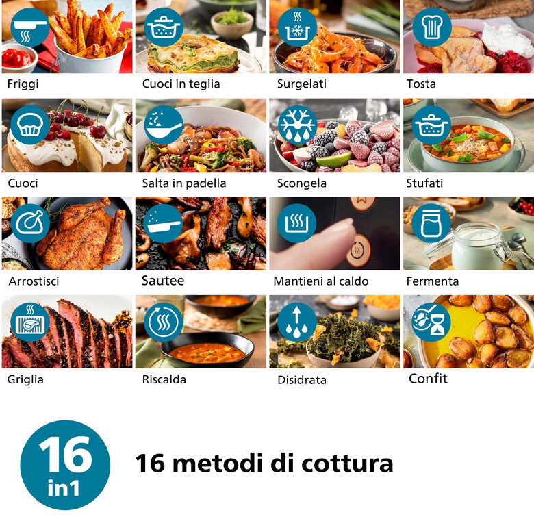 Philips 3000 series NA342/00 Airfryer 7.2 L, Friggitrice ad aria 16 in 1, App ricettario