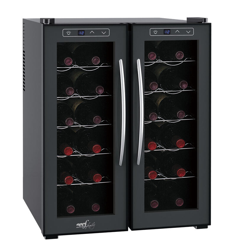Melchioni Vermentino Dual 24 Cantinetta termoelettrica Libera installazione Nero 24 bottiglia/bottiglie