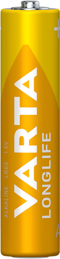 Varta Longlife, Batteria Alcalina, AAA, Micro, LR03, 1.5V, Blister da 4, Made in Germany