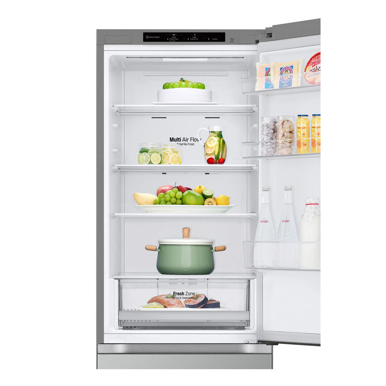LG GBV21L0EPY Frigorifero combinato, Classe E, 344L, Door Cooling, Smart Diagnosis, Total No Frost | Prime Silver