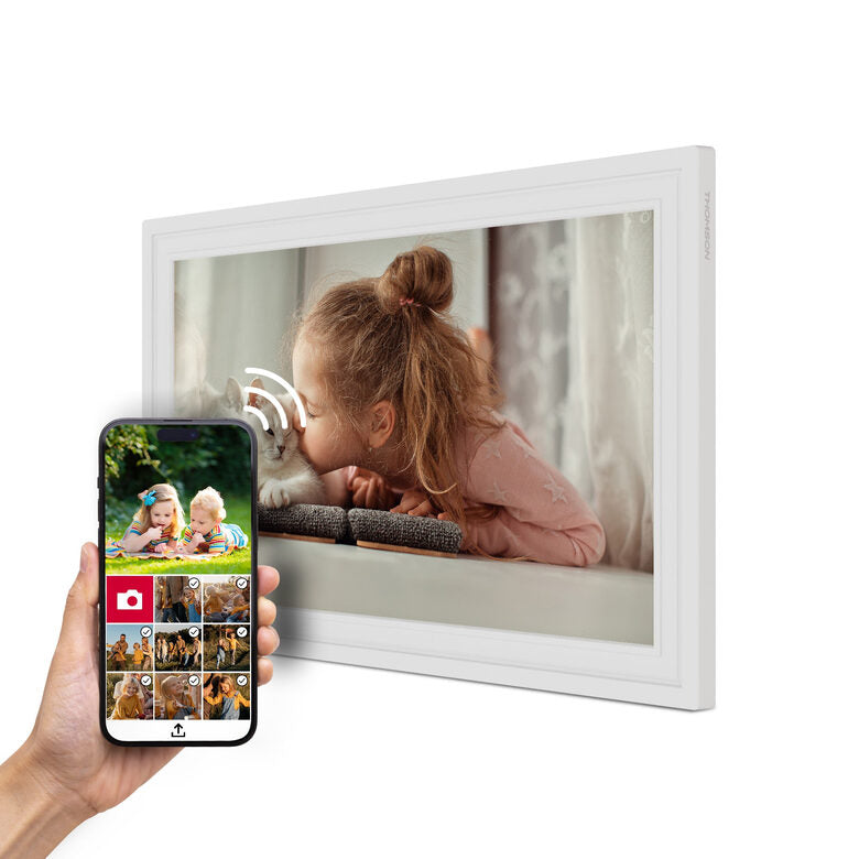 Thomson F15W cornice per foto digitali Bianco 39,6 cm (15.6") Touch screen Wi-Fi