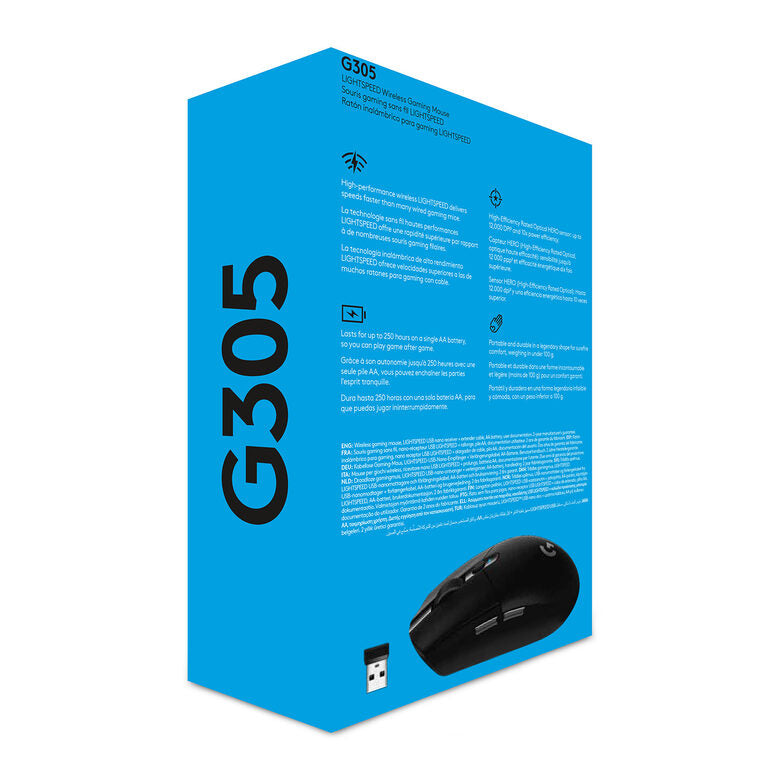 Logitech G G305 mouse Mano destra RF Wireless Ottico 12000 DPI