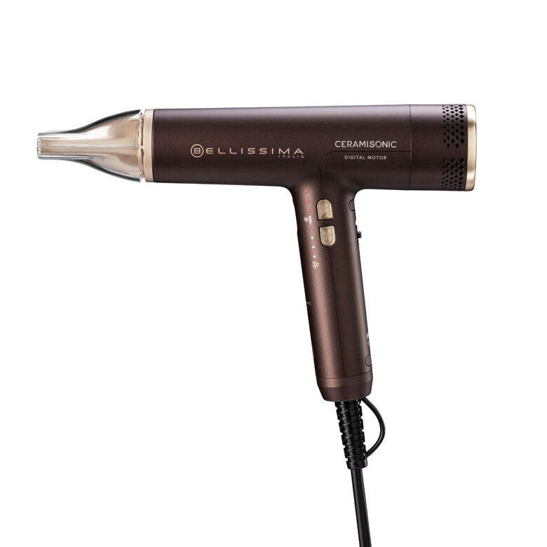 Bellissima Ceramisonic Asciugacapelli, Motore Digitale ad alta velocità, ultraleggero, con tecnologia Tecnologia Ion Ceramic Hi-Pro, ioni, 3 velocità, 3 temperature, Impostazione Gentle Dry,