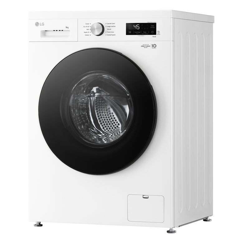 LG F4NX1009NWB Serie X1 Lavatrice Smart A Libera Installazione 9 Kg, 1400 Giri, Wi-Fi, Sistema 6 Motion, Allergy Care, Direct Drive, Classe A, Bianco