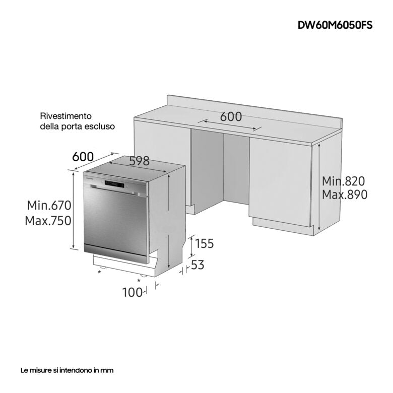 Samsung Lavastoviglie DW60M6050FS