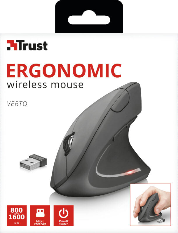 Trust Verto mouse Mano destra RF Wireless Ottico 1600 DPI