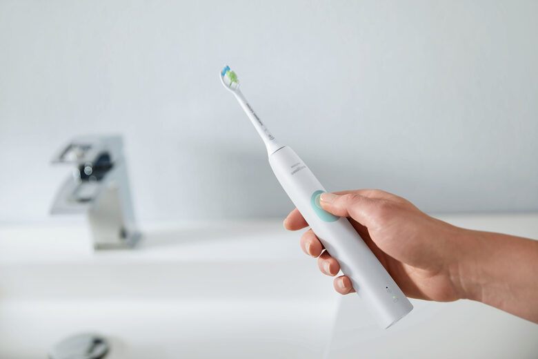 Philips 4300 series HX6807/35 spazzolino elettrico Adulto Spazzolino elettrico sonico Colore menta, Bianco