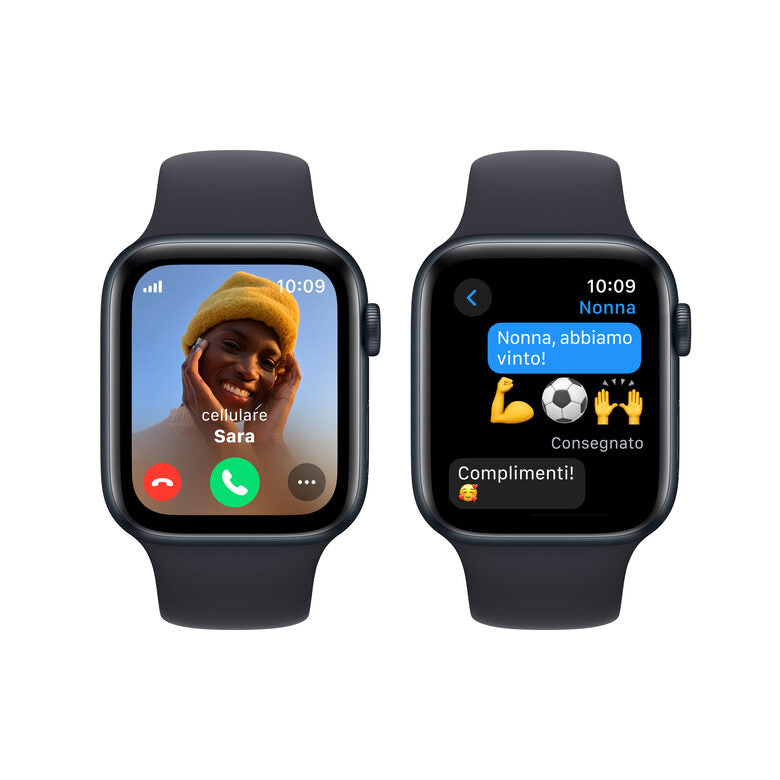 Apple Watch SE GPS + Cellular Cassa 44mm in Alluminio Mezzanotte con Cinturino Sport Mezzanotte - M/L