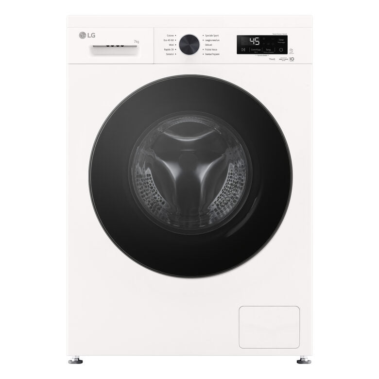 LG F2NX10S7NWB Lavatrice A Libera Installazione 7 Kg, 1200 Giri, Motore Direct Drive Inverter, Filtro Ispezionabile, Classe A, Bianco