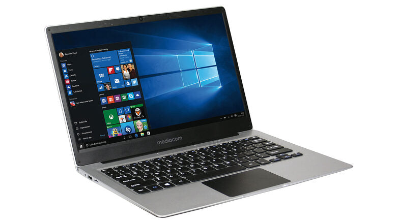 Mediacom SmartBook 142 Computer portatile 35,6 cm (14") Full HD Intel Atom® 4 GB DDR3L-SDRAM 32 GB eMMC Windows 10 Home Nero, Grigio