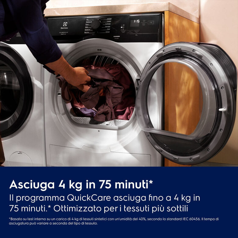 Electrolux EW6H1ZBG8C asciugatrice Libera installazione Caricamento frontale 8 kg Bianco, Nero