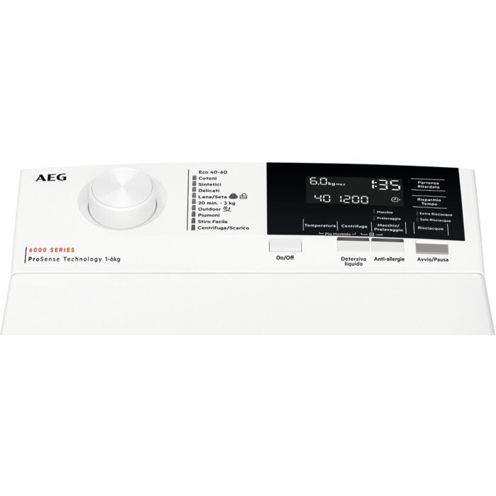 AEG LTR6G63C lavatrice Caricamento dall'alto 6 kg 1251 Giri/min C Bianco