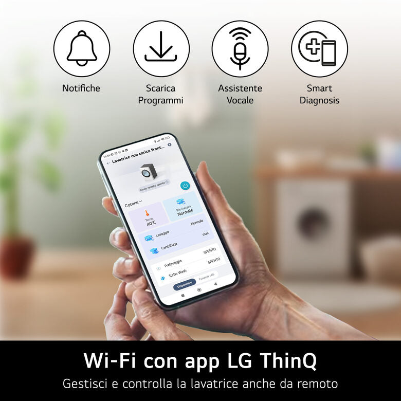LG F0P3020TSWC Serie P3 Lavatrice XL A Libera Installazione 20 Kg, 1000 Giri, AI DD™, TurboWash 360, Lavaggio A Vapore, Wi-Fi, Classe B, Bianco
