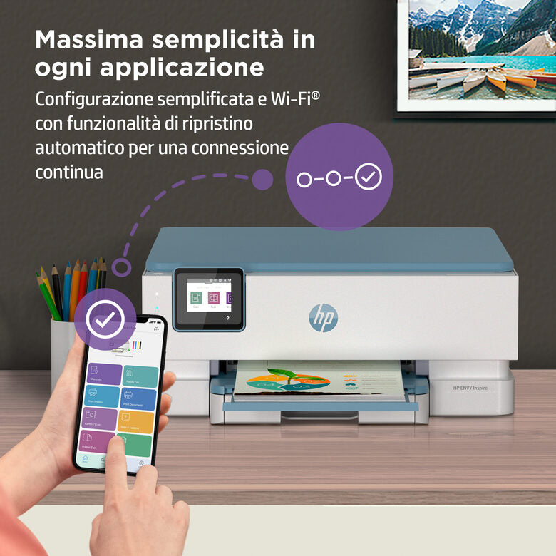 HP ENVY Inspire 7221e Wireless All-in-One Colore Stampante, Instant Ink; Stampa di foto