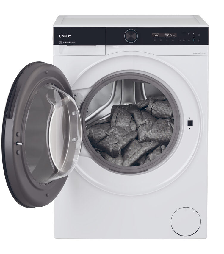Candy BWS 6106B8-S Lavasciuga A Libera Installazione 10 Kg, 1600 Giri, Prowash&Dry, Wi-Fi + Bluetooth, Proactive Ecowash, Soft Drum, Classe D, Nero Bianco