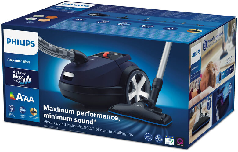 Philips 7000 series Aspirapolvere con sacco, 750W, cattura il 99,9% della polvere