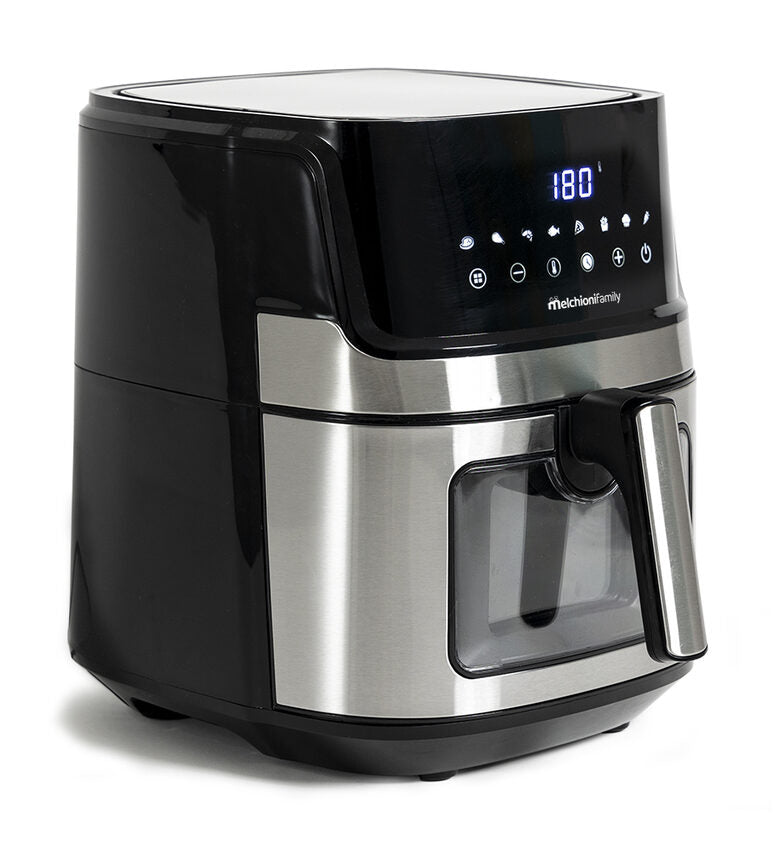 Melchioni 118340033 friggitrice Singolo 6,5 L Indipendente 1600 W Nero, Stainless steel