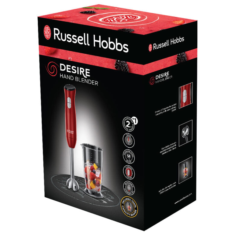 Russell Hobbs Desire 0,7 L Frullatore ad immersione 500 W Rosso, Acciaio inossidabile
