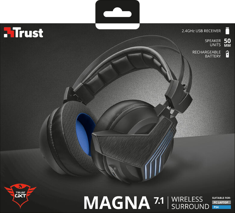Trust GXT 393 Magna Auricolare Con cavo e senza cavo A Padiglione Giocare Nero, Blu