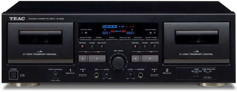 TEAC W-1200 Piano cassetta 2 console Nero