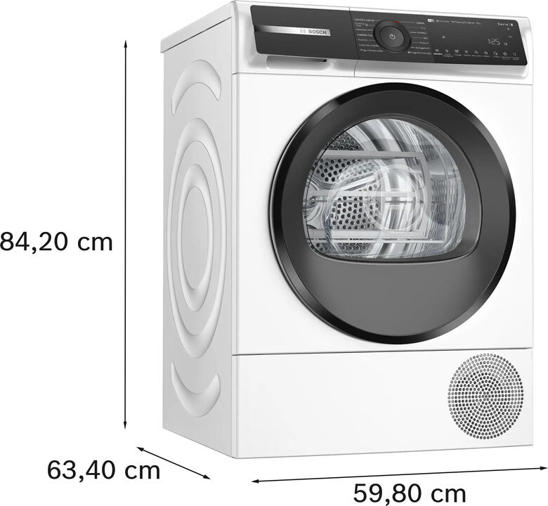 Bosch WQH245A0IT Serie 6 Asciugatrice A Libera Installazione 9 Kg, Pompa Di Calore, Auto Dry, Condensatore Autopulente, SmartDry, Classe C, Bianco