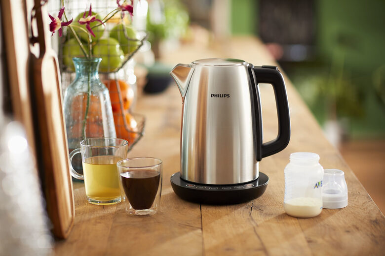 Philips Avance Collection Bollitore con controllo temp., metallo, 1,7 L, coperchio a molla