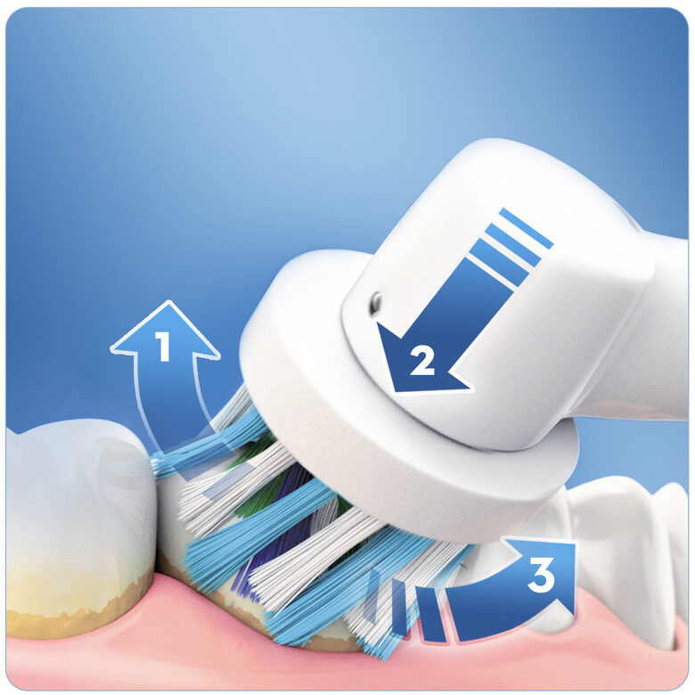 Oral-B Spazzolino Elettrico Ricaricabile Smart 5 5100S CrossAction, 1 Bianco Manico Connesso, 5 Modalità Tra Cui Sbiancante, Denti Sensibili E Protezione Gengive, 3 Testine Custodia da viagg