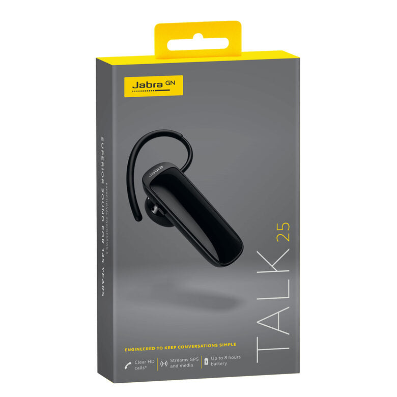 Jabra Talk 25 Auricolare Wireless A clip, In-ear Musica e Chiamate Micro-USB Bluetooth Nero