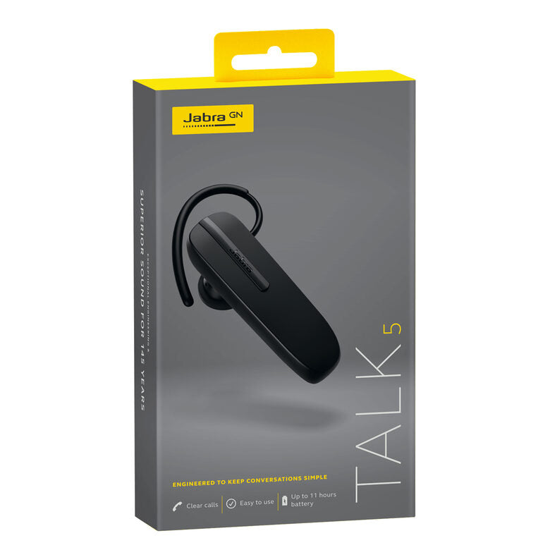 Jabra Talk 5 Auricolare Wireless A clip, In-ear Musica e Chiamate Micro-USB Bluetooth Nero