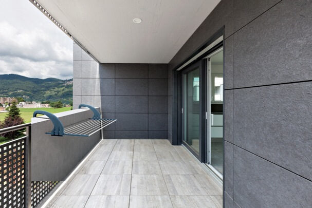 Meliconi Lock Balcony Stendino attaccabile Alluminio, Nero
