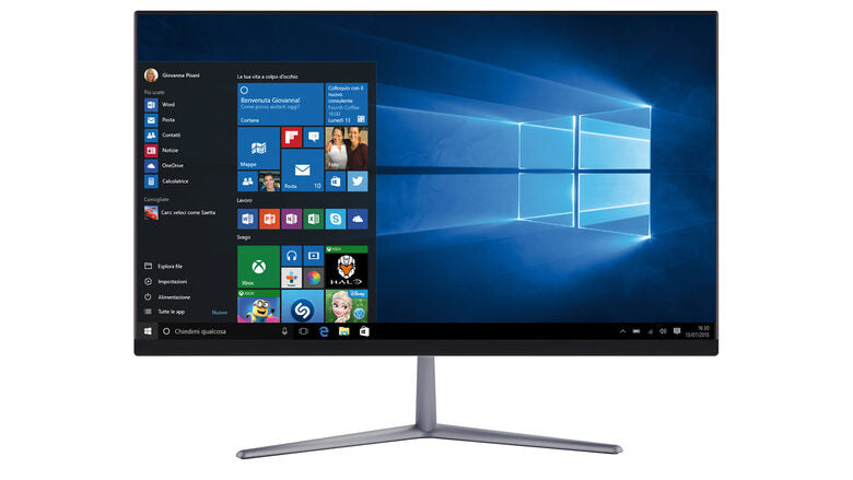 Mediacom M-AO240B All-in-One PC 60,5 cm (23.8") 1920 x 1080 Pixel Intel Atom® 4 GB DDR3L-SDRAM 32 GB Flash PC All-in-one Windows 10 Home Nero, Argento
