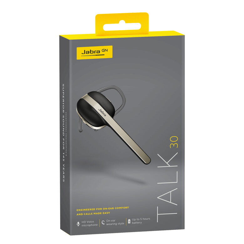 Jabra Talk 30 Auricolare Wireless A clip, A Padiglione Musica e Chiamate Bluetooth Nero, Argento