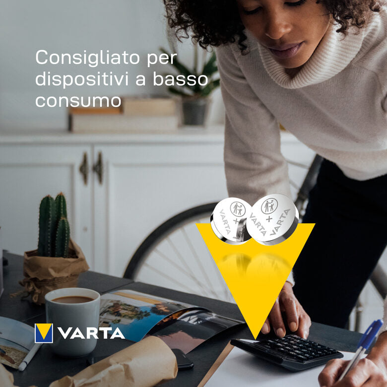 Varta ALKALINE V13GA, LR44 (Batteria Speciale , 1.5V) Blister da 2