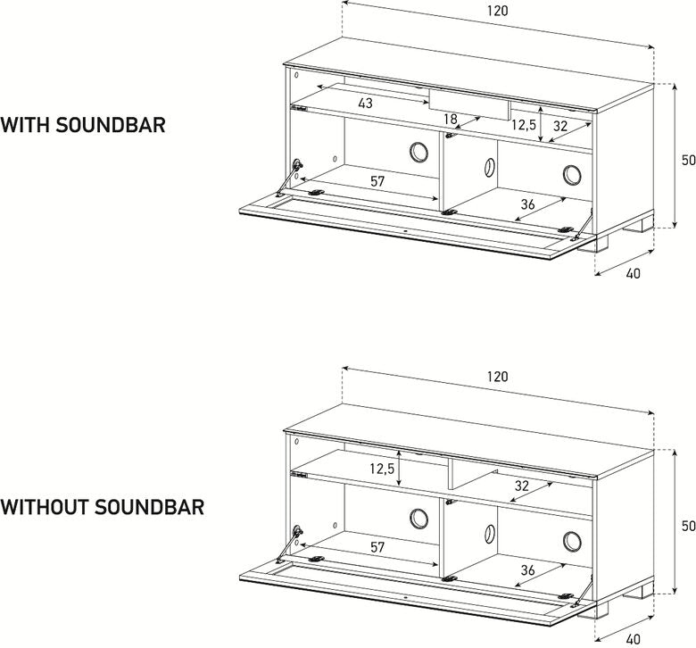 Meliconi MyTv Stand 12040H Glass supporto TV e sistema audio 3 ripiani