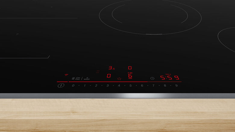 Bosch Serie 6 PVS845HB1E piano cottura Nero Da incasso 80 cm Piano cottura a induzione 4 Fornello(i)