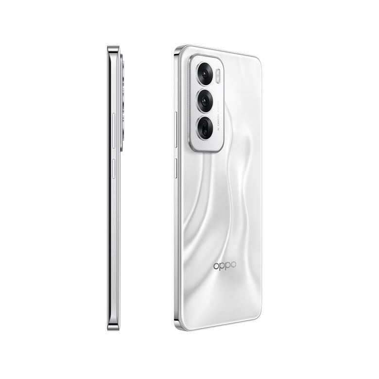 OPPO Reno12 5G AI Smartphone, Tripla fotocamera 50+8+2MP, Selfie 32MP, Display 6.7” 120HZ AMOLED FHD+, 5000mAh, RAM 12GB(Esp4GB/8GB/12GB)+ROM 256GB, [Versione Italia], Astro Silver