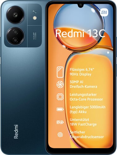 Xiaomi Redmi 13C 17,1 cm (6.74") Doppia SIM 4G USB tipo-C 8 GB 256 GB 5000 mAh Blu, Blu marino