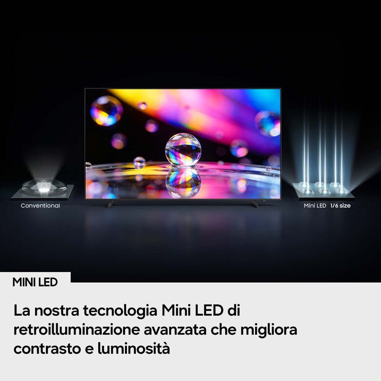 SAMSUNG Mini LED AI TV 55" UE55M70HAUXZT 4K, Processore Mini LED 4K, 4K Upscaling, Color Booster, OTS Lite, Metal Stream Design, Vision AI Smart TV, 2026