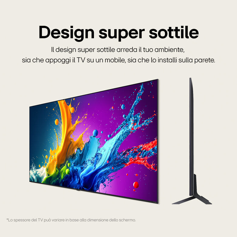 LG 55QNED80T6A Televisione Smart TV 55 Pollici QNED 4K Serie QNED80 3 HDMI