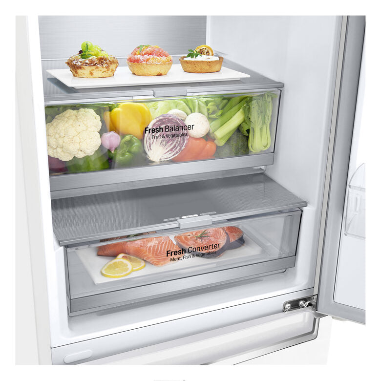 LG GBB72SWVGN Frigorifero combinato, Classe D, 384L, Wine Rack, No frost, Bianco