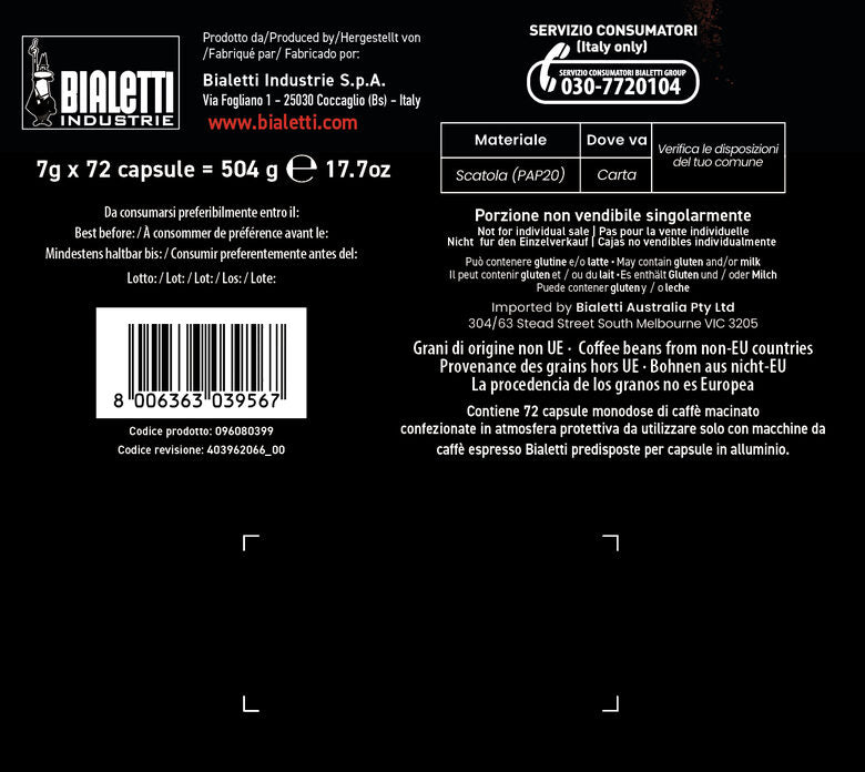 Bialette Capsule Roma 72 Pezzi