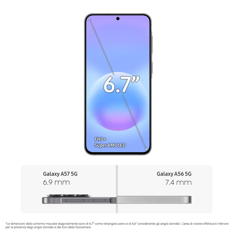 Samsung Galaxy A57 5G 17 cm (6.7") Doppia SIM Android 16.0 USB tipo-C 8 GB 128 GB 5000 mAh Grigio