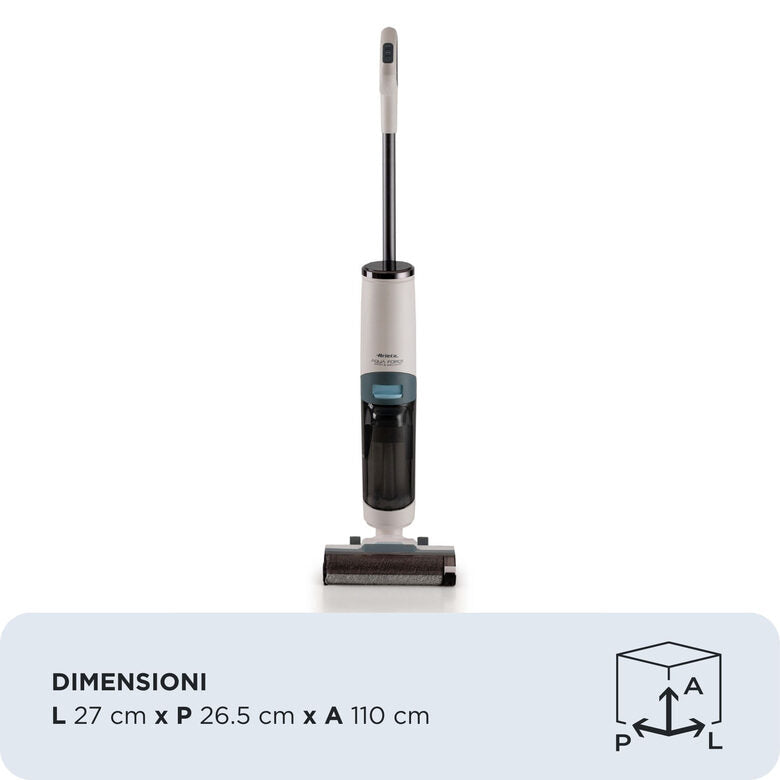 Ariete 2483 Aqua Force Wash & Vacuum, Aspirapolvere Intelligente, Lavapavimenti cordless, Senza fili, Aspira e lava, Peli animali, Sporco liquido e secco, Capacità 700ml, Accessori inclusi