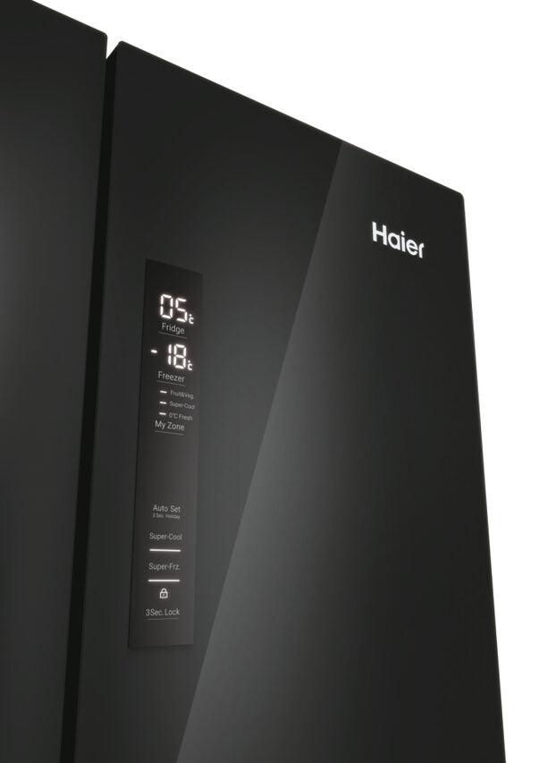 Haier HFR3718ENGB FD 70 Series 3 Frigorifero Side By Side A Libera Installazione, No Frost, Fresher Tech®, Classe E, Nero