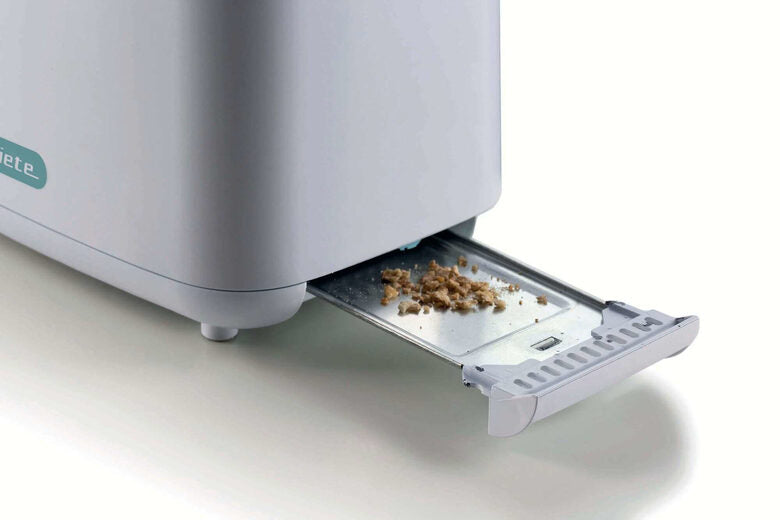 Ariete 157 Tostapane Breakfast, 760W, Capacità 2 fette di pane, Pinze in acciaio inox, 7 livelli di doratura, Pulsante stop, Tocco freddo, White