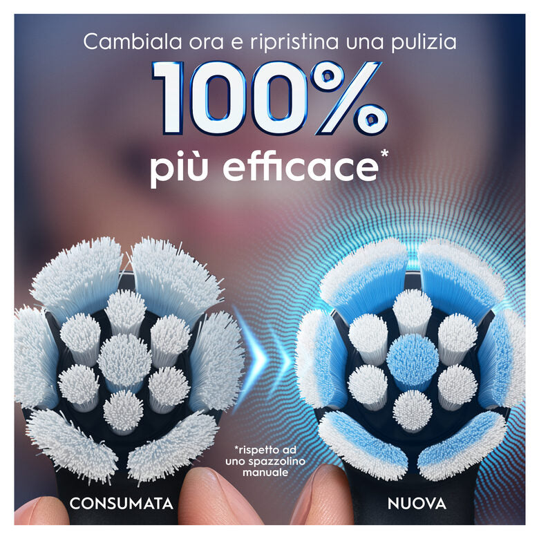 Oral-B Testine di Ricambio iO Series Gentle Care Nere, Testine Rotonde Originali, per Gengive Sensibili, 2 Testine