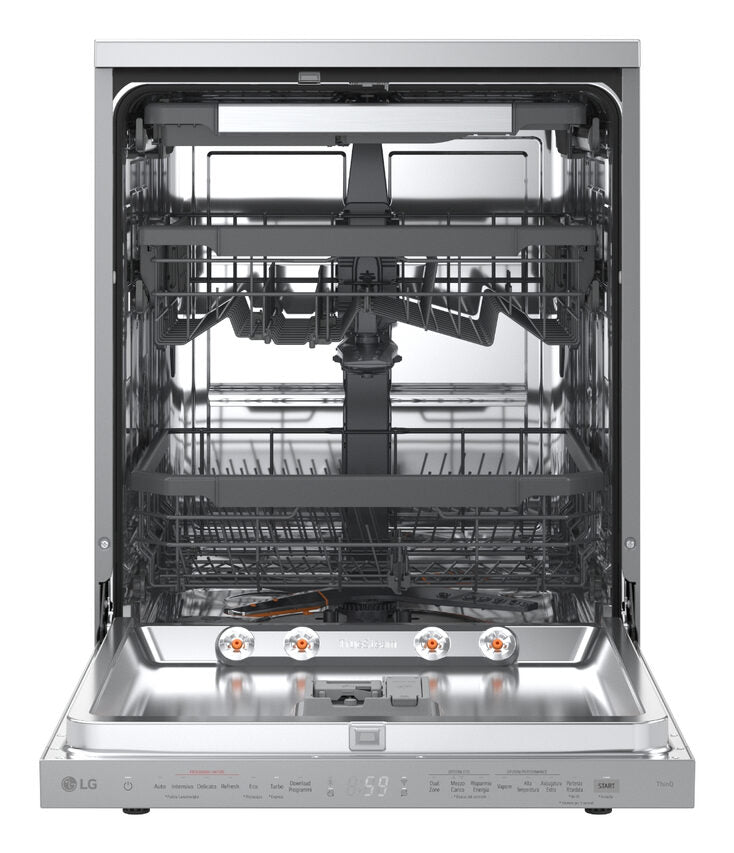 LG DF375HVS Lavastoviglie libera installazione, Classe A, 14 Coperti, Vapore, WI-FI, Grigia